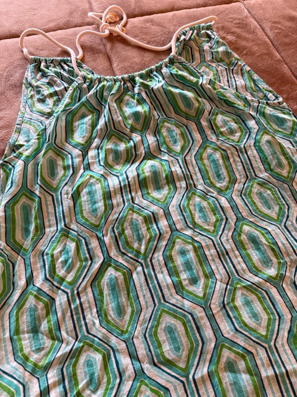 Sigrid Olsen Green Teal Geometric Cover Up/Dress